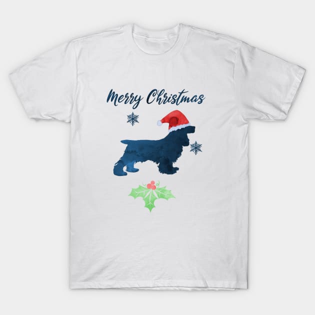 Christmas Cocker Spaniel Art T-Shirt by TheJollyMarten